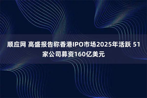 顺应网 高盛报告称香港IPO市场2025年活跃 51家公司募资160亿美元